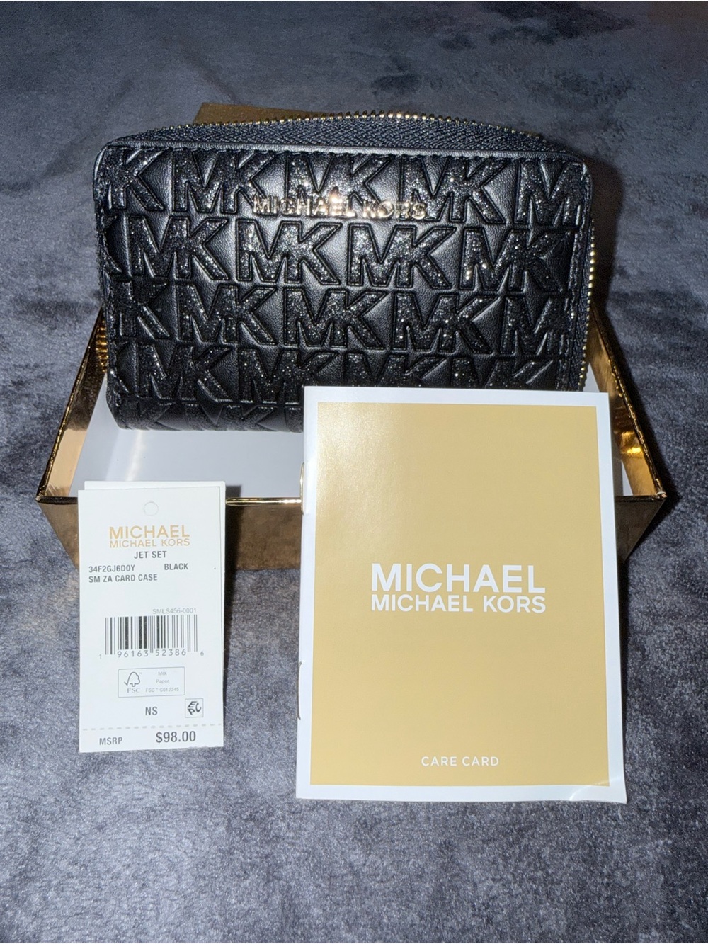 Michael Kors Jet Set Small Zip Around Card Case | Black | NWT 🖤✨ - Picture 5 of 5